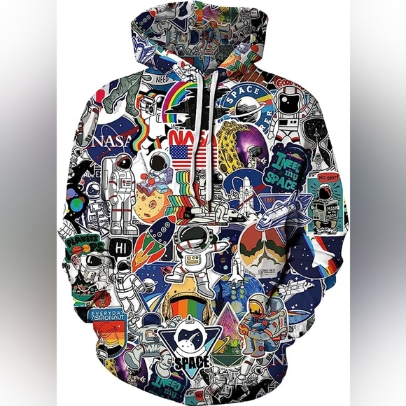 Other - New Men's Graphic Drawstring Hoodie Sweater Multiple Sizes
